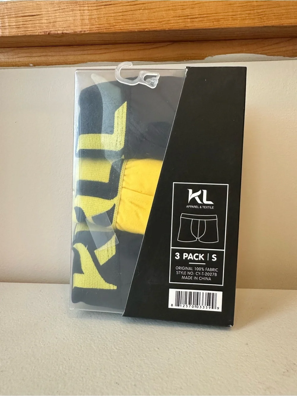 New Men’s KL Apparel & Textile Boxer Briefs 3 Pack Yellow/Black Small